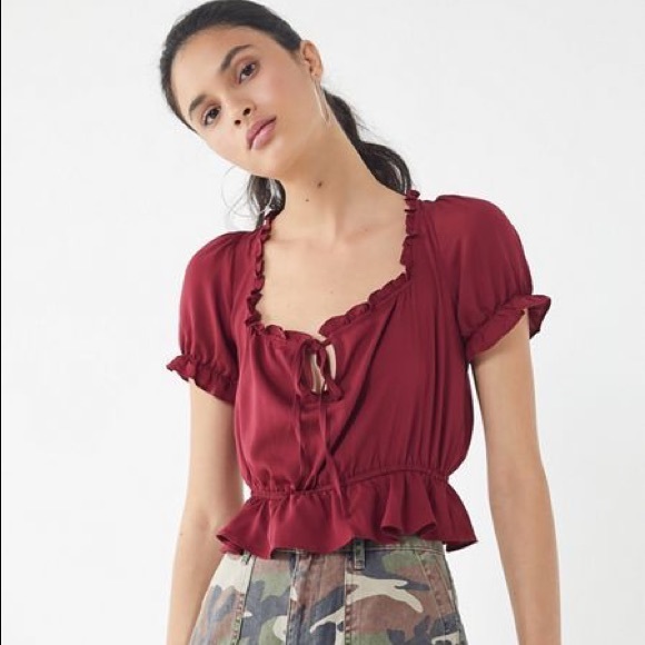 Urban Outfitters Tops - Urban Outfitters Riley Ruffle Tie-Front Blouse